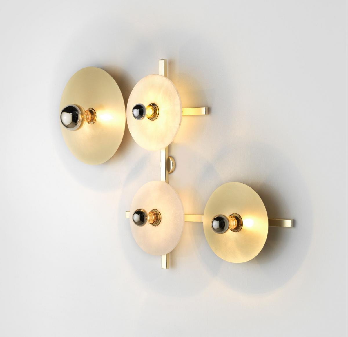 Бра Abby 4L золотое + диски 1096/25 x 2, 1038/25, 1038/35 Aromas del Campo