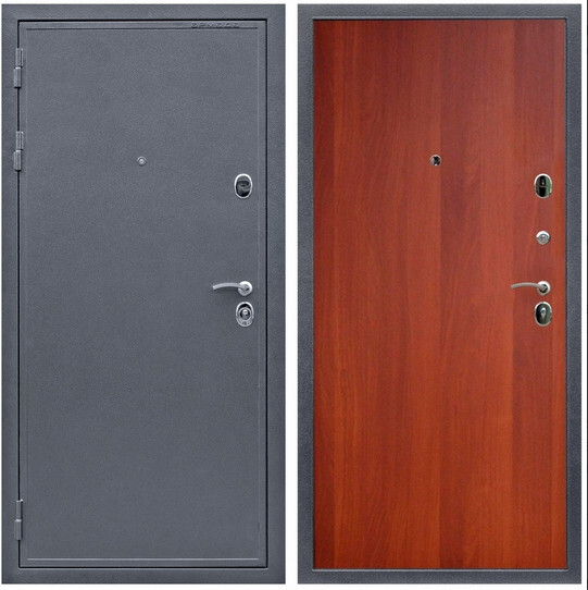 Дверь входная Graf Лондон Антик серебро / МДФ 6 мм ПЭ Итальянский орех