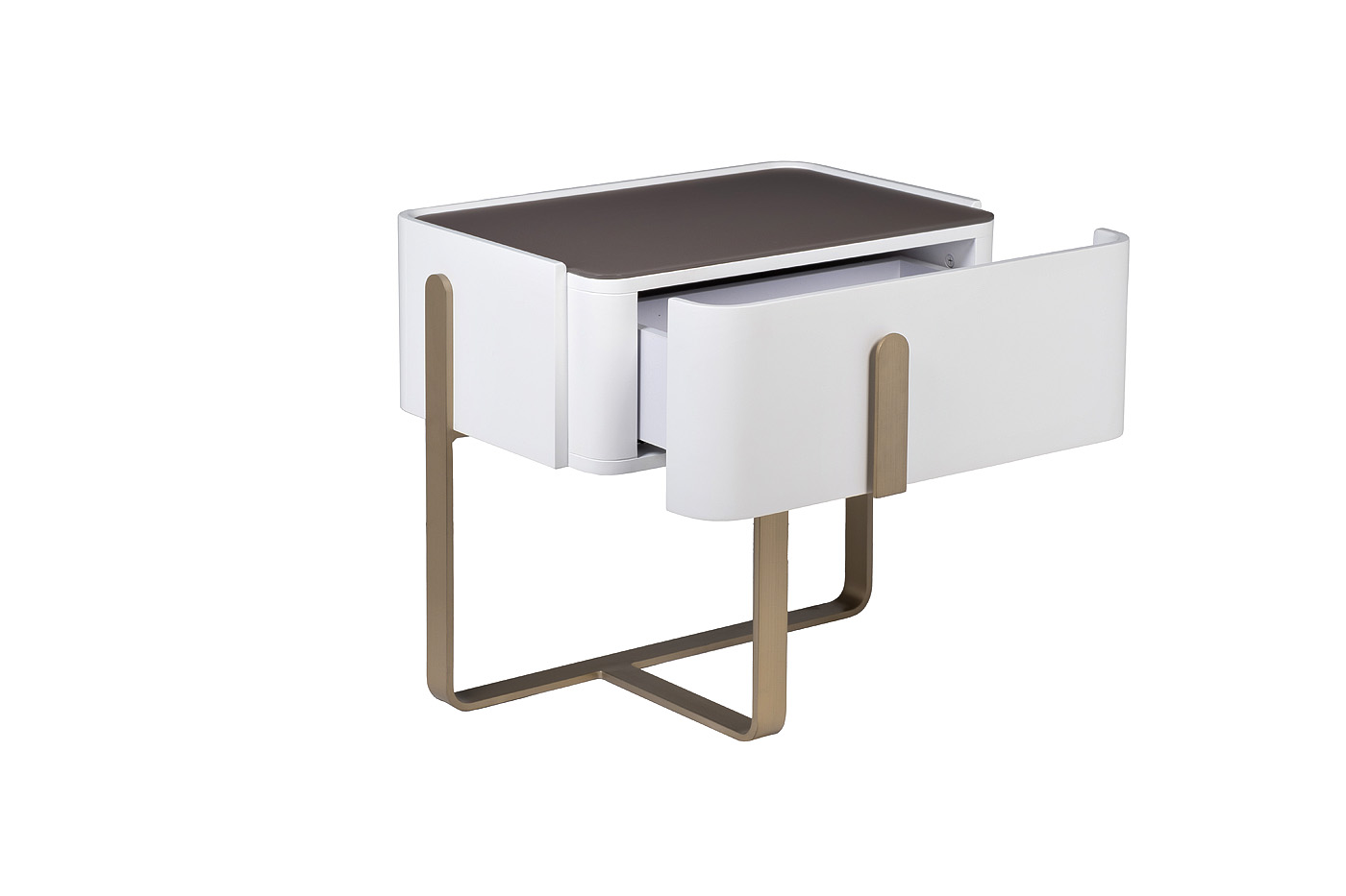 Тумбочка светлая с металлическим каркасом Garda Decor 77IP-20863