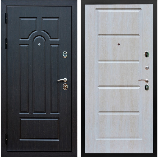 Дверь входная Graf Эврика МДФ 10 мм ФЛ-58 Венге / МДФ 16 мм ФЛ-39 Дуб Филадельфия крем