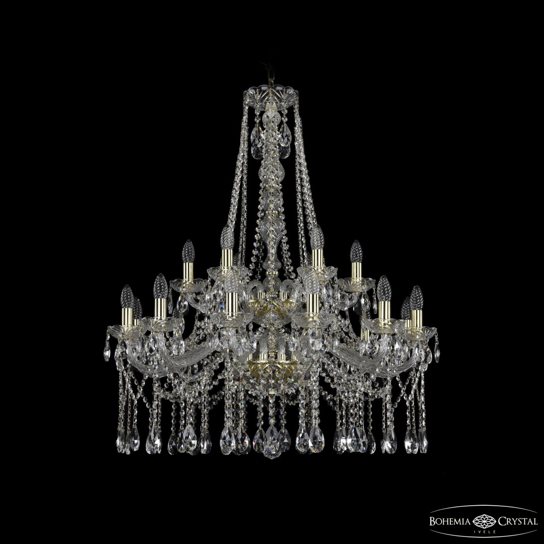 Люстра хрустальная 1413/12+6/300/h-96/2d G