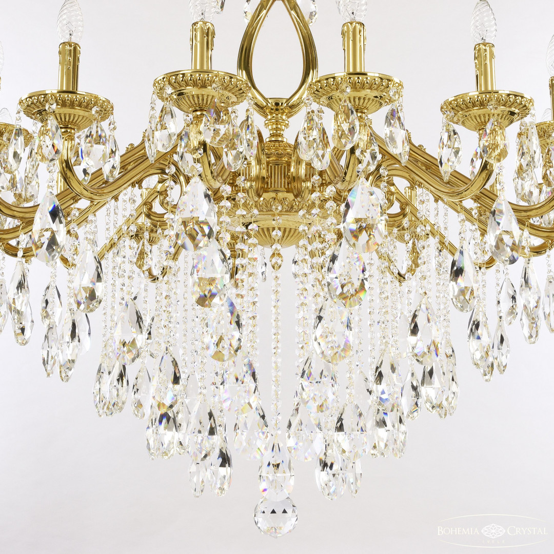 Люстра бронзовая с хрусталём 75302/16/360 B G