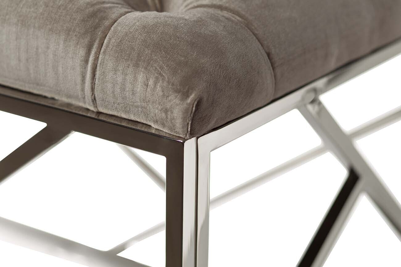 Банкетка серая велюровая Garda Decor GY-BEN7834-GR