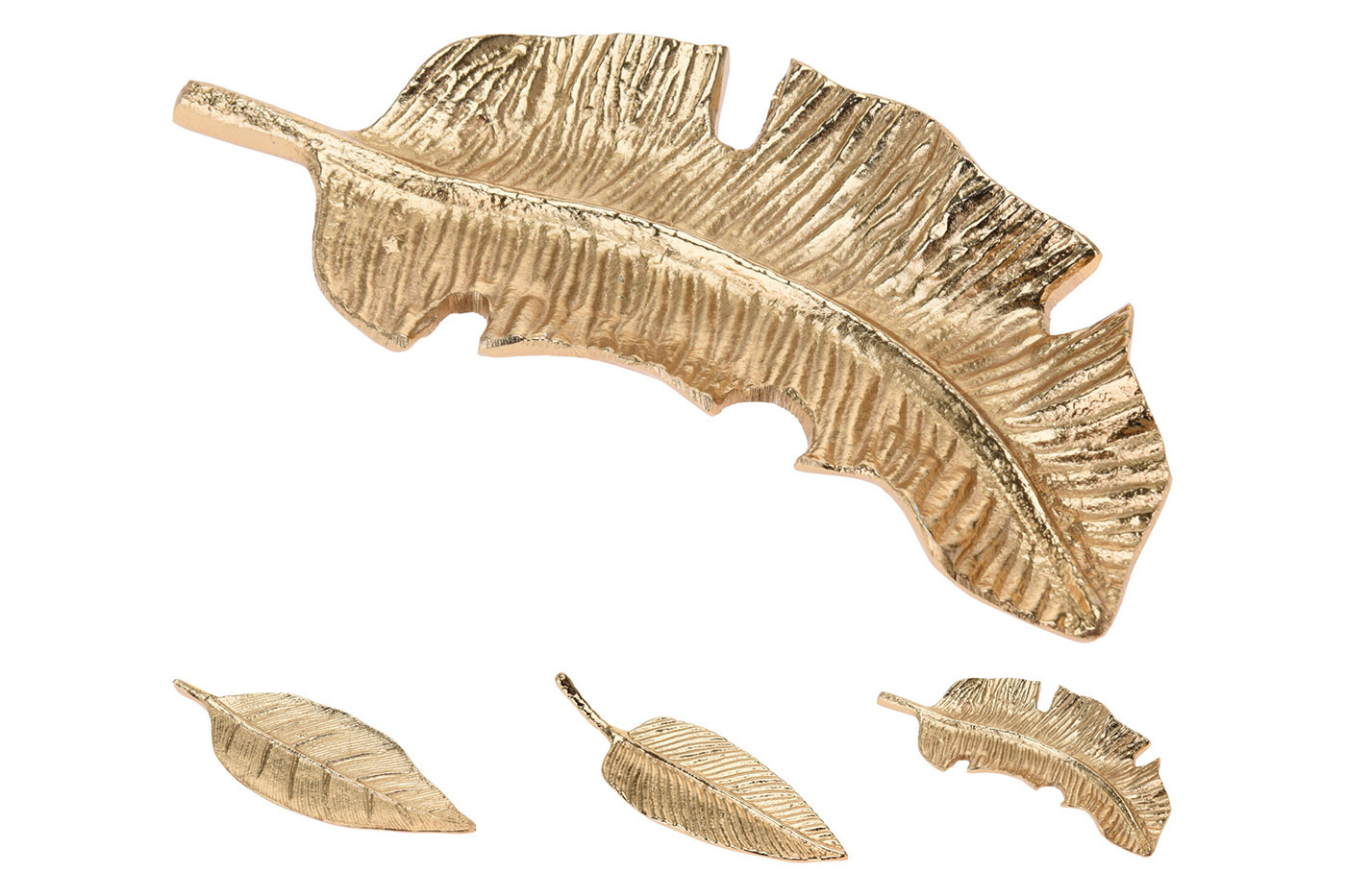 Тарелка декоративная "Лист" золотая Garda Decor A98020790