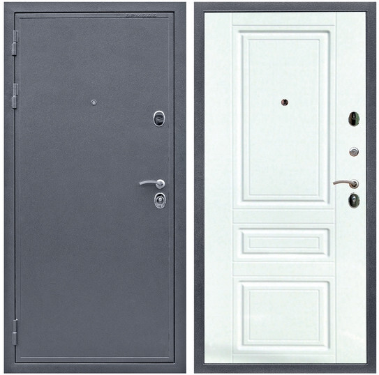 Дверь входная Graf Лондон 2 Антик серебро / МДФ 16 мм ФЛ-243 Софт милк