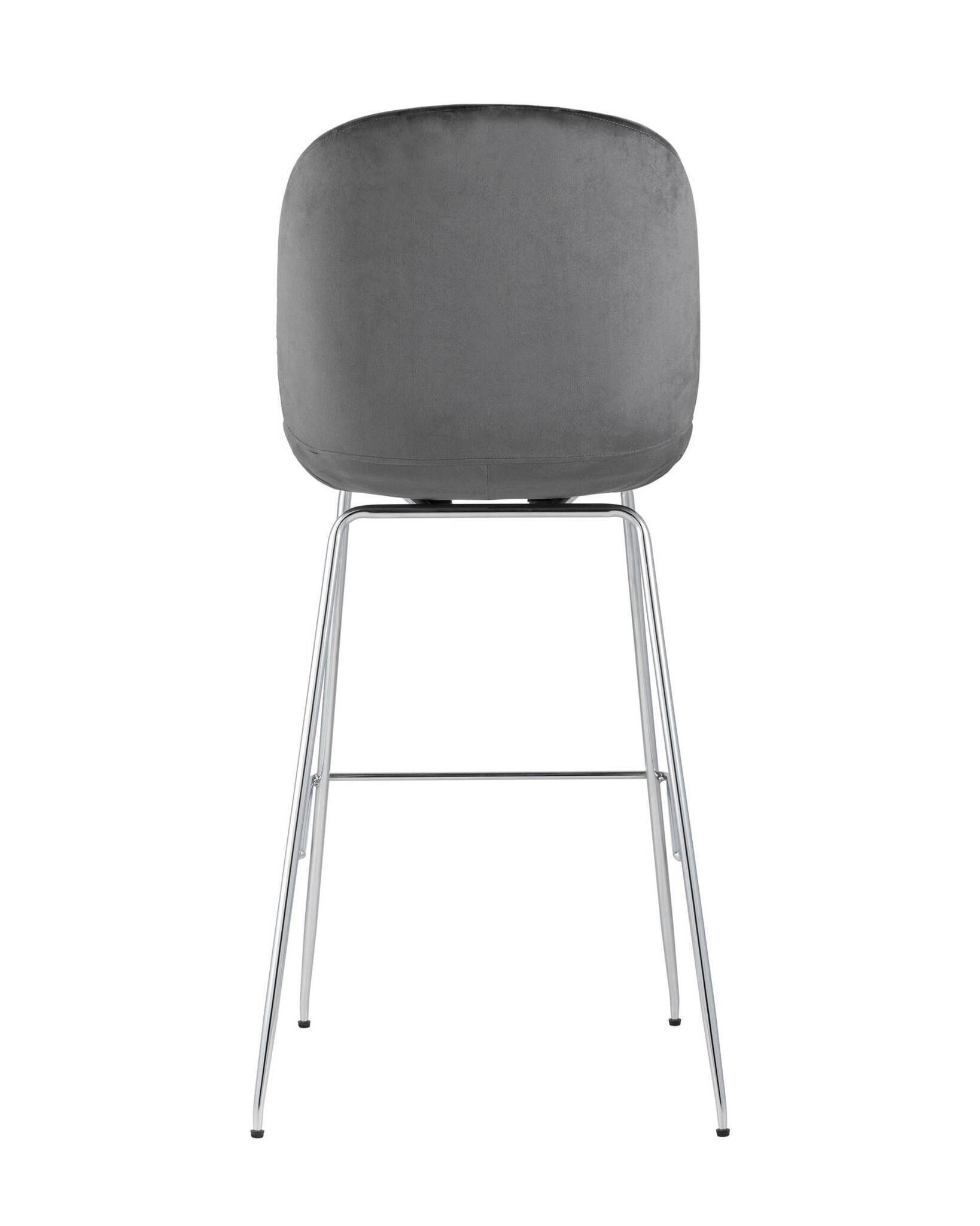 Стул барный Beetle со спинкой серый хромированные ножки Stool Group