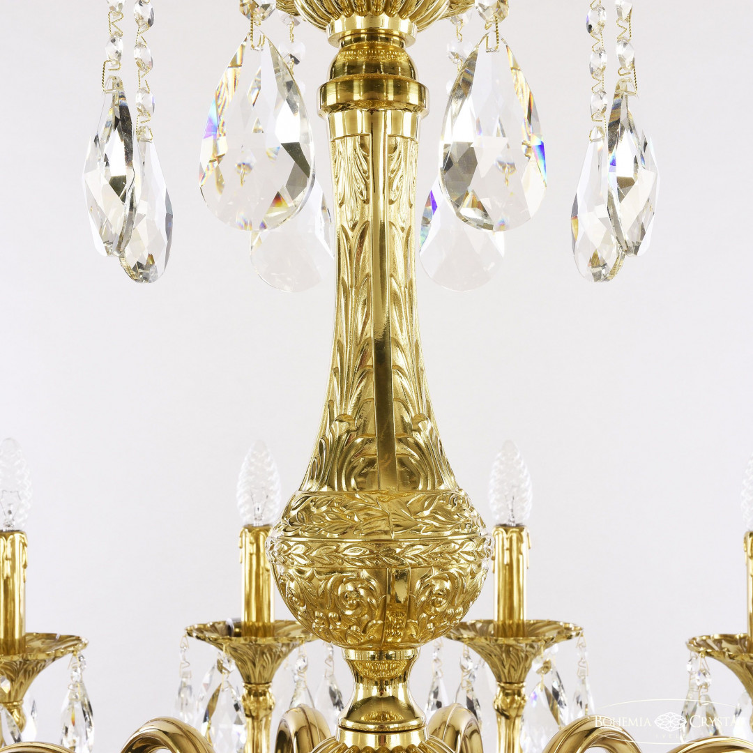 Люстра бронзовая с хрусталём 72101/16/360 A G