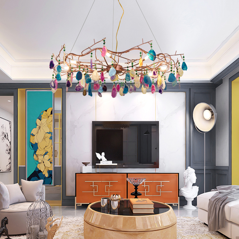 Подвесная люстра AGATE 9 D85 Blue by ImperiumLoft