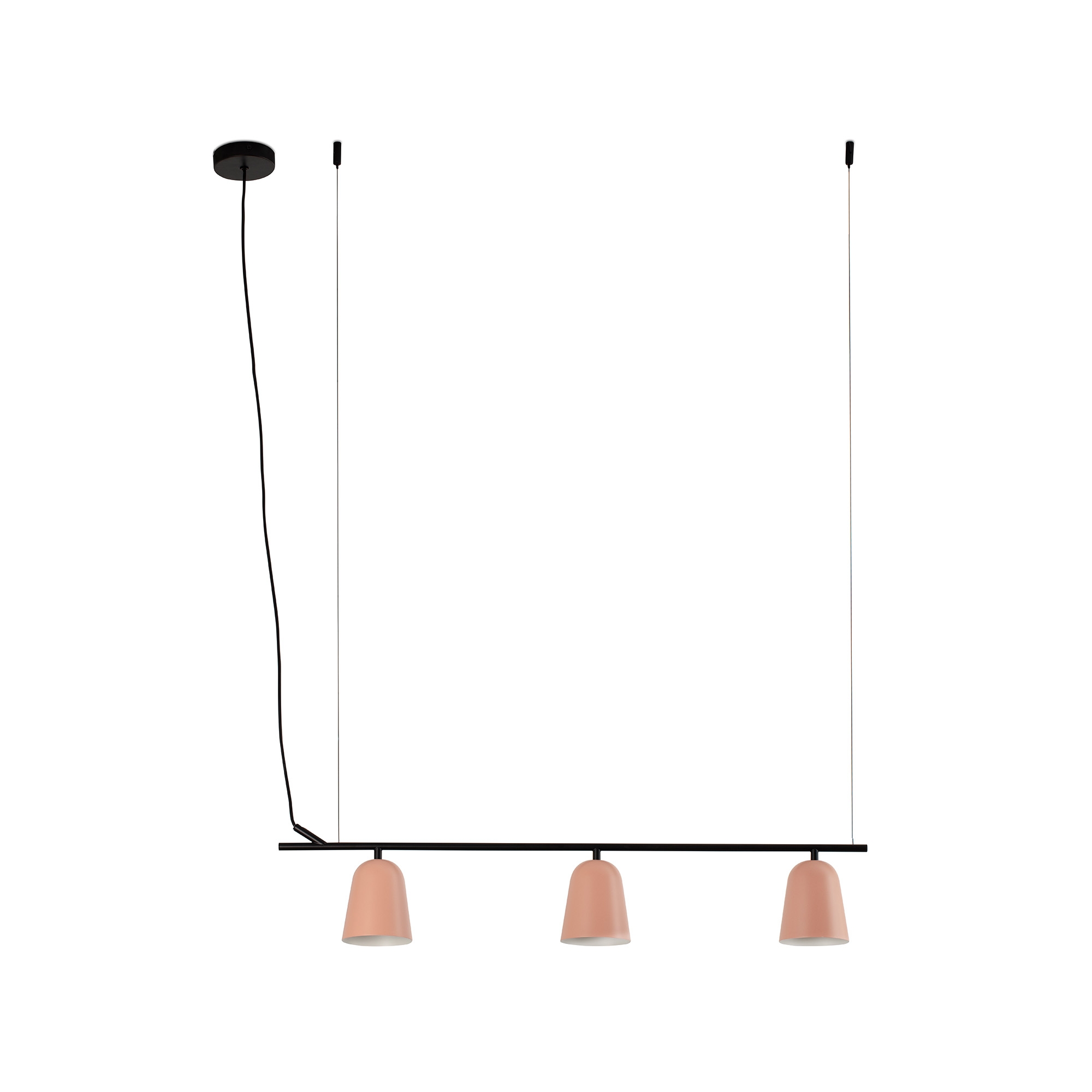 Линейный подвес STUDIO S с розовыми абажурами 3xE14 Faro