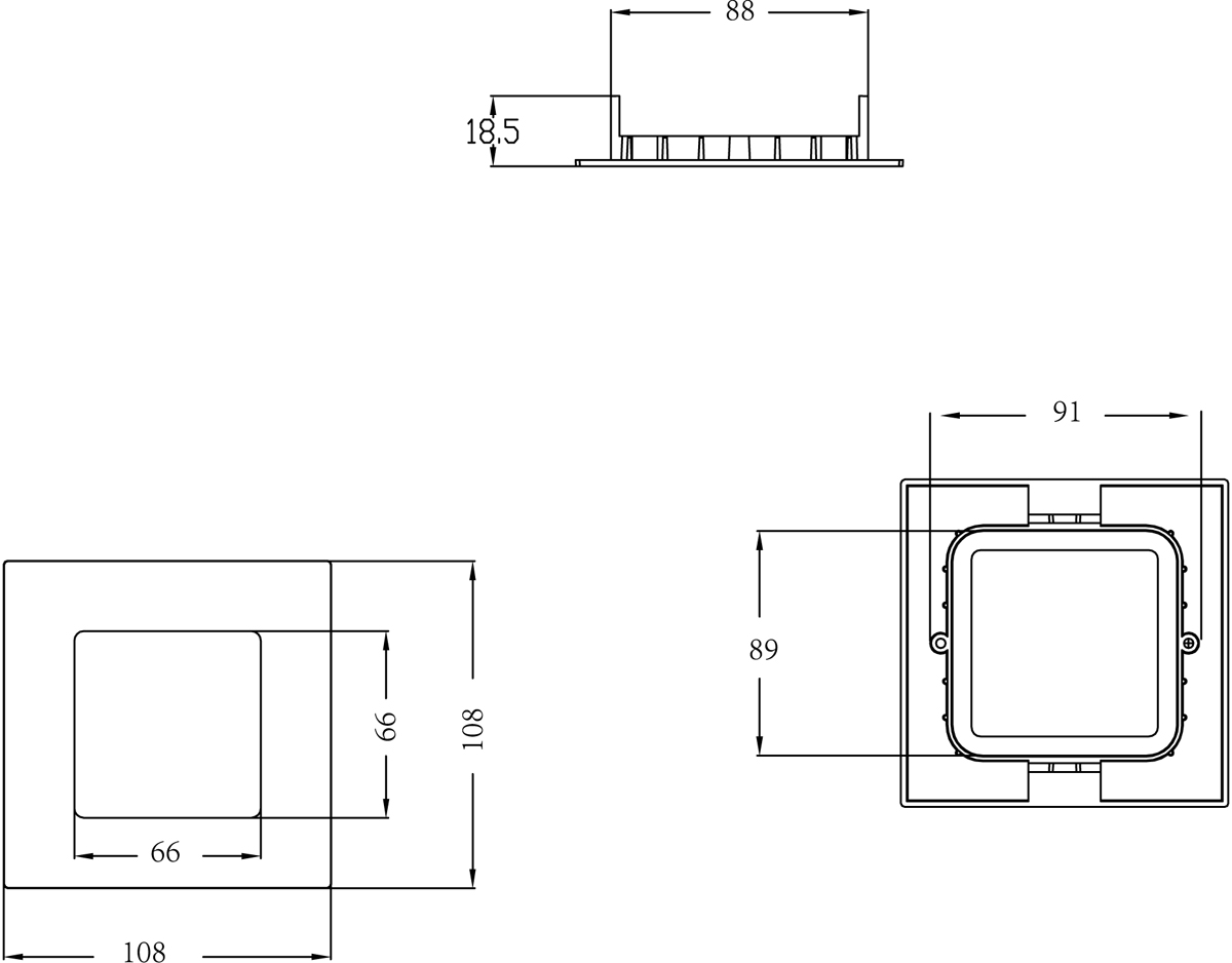 Светодиодная панель Donolux DL18451/4W White SQ Dim