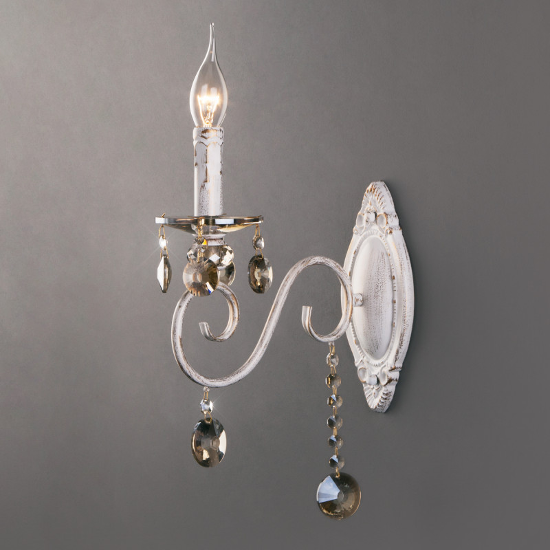 Бра Eurosvet 10104/1 белый с золотом/тонированный хрусталь Stro