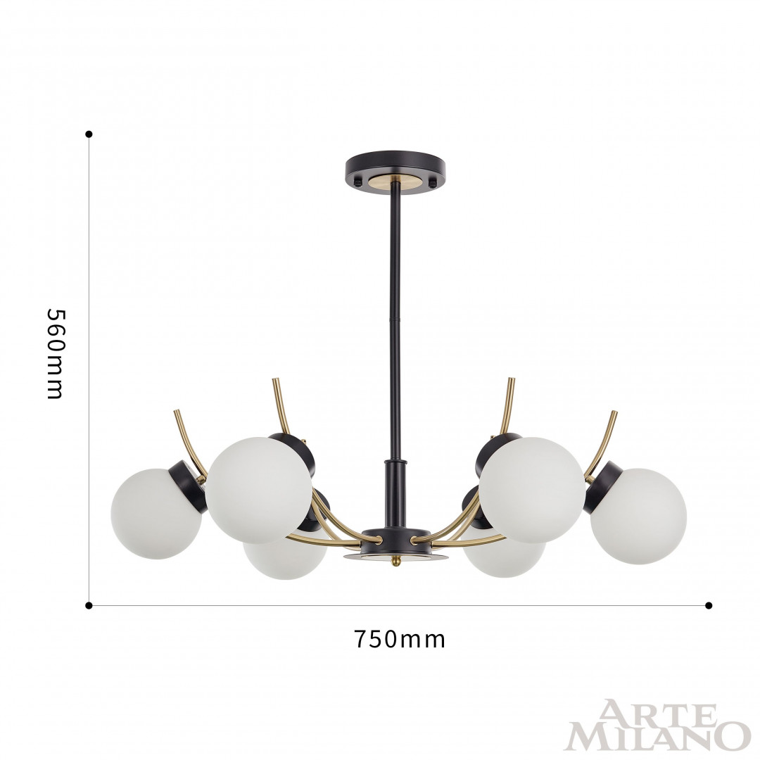 Люстра 276169/6 BK/GD Arte Milano