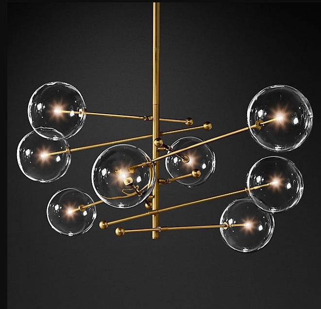 Люстра Restoration Hardware Glass Globe Mobile 79" Lacquered Burnished Brass