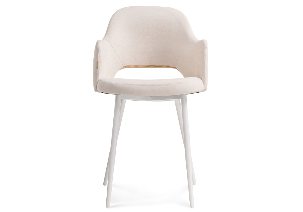 Стул Woodville Гутрид прошивка ромбы сзади бежевый / белый 504180