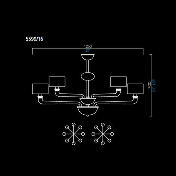 Люстра Barovier & Toso 5599/16/CC/NN
