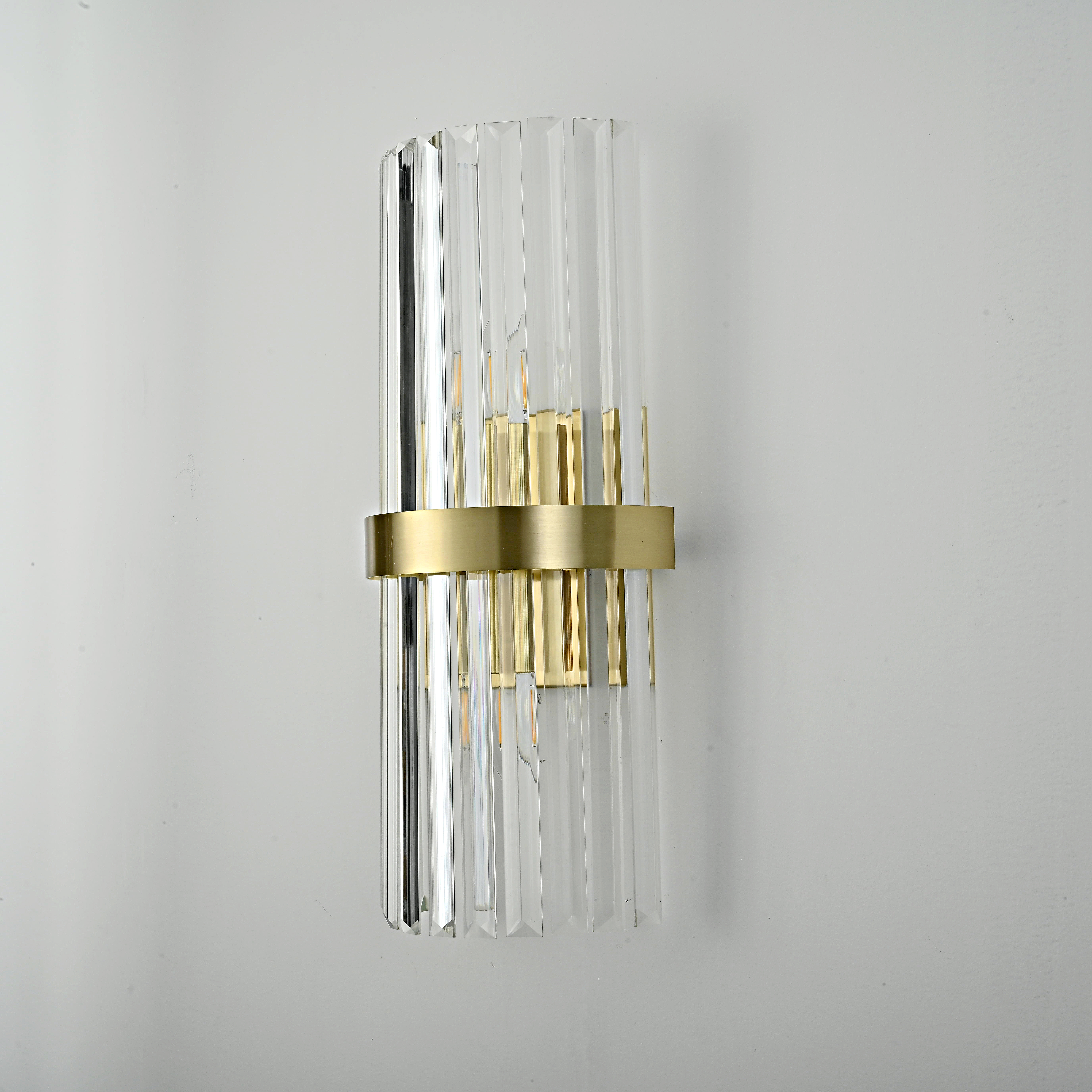 Бра Odeon Clear Glass Gold Metal Wall Lamp By Imperiumloft