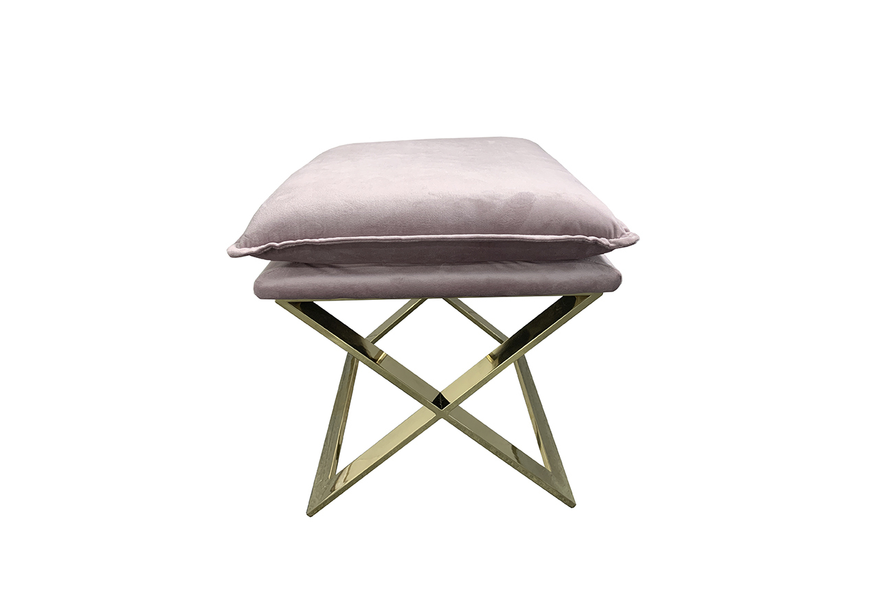 Пуф велюровый розовый/золото Garda Decor N-OT-188 PI GO