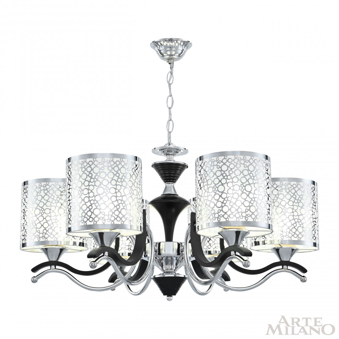 Люстра подвесная с плафонами 306787/6 Bk/Ni Arte Milano