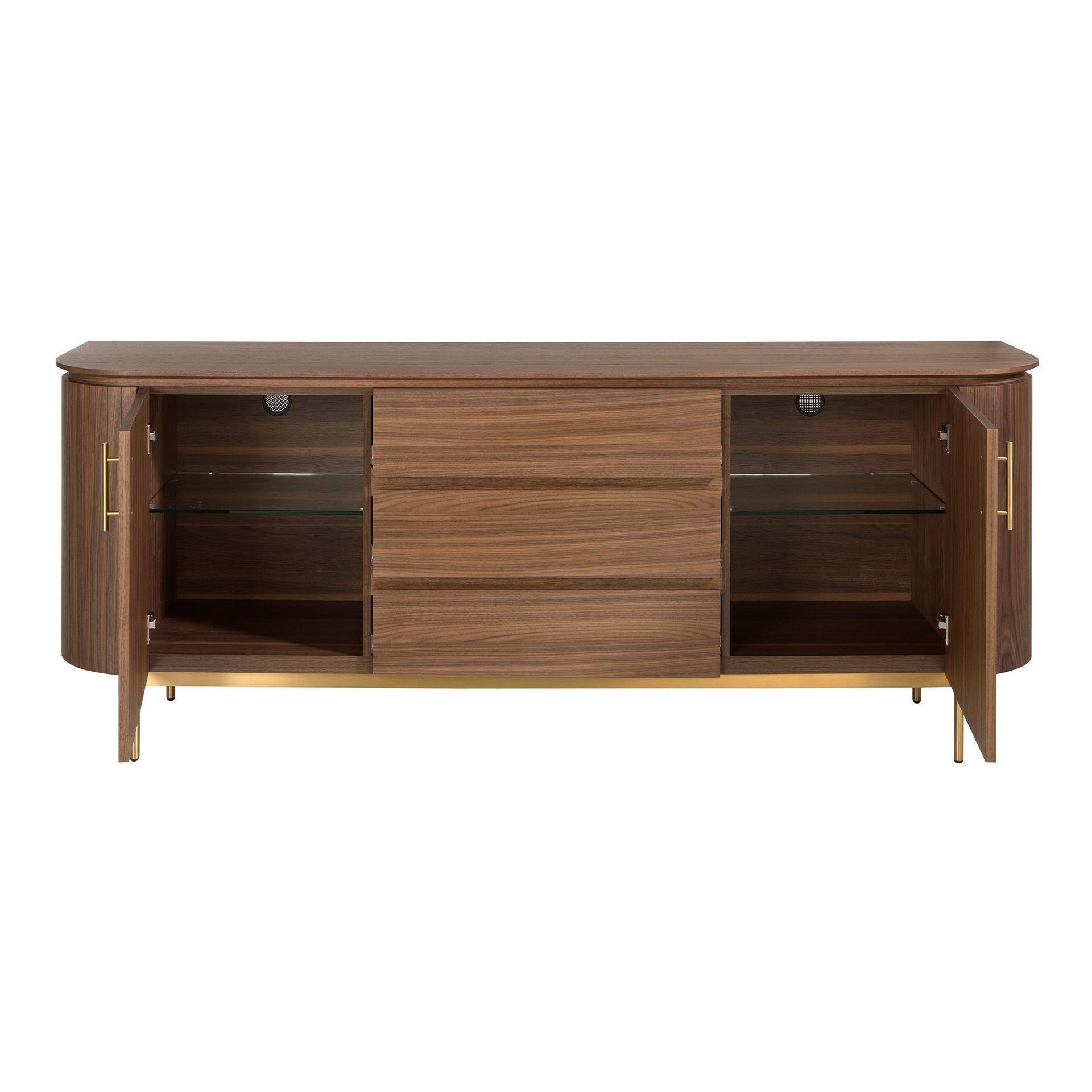 Сервант 3228/413M из орехового дерева и позолоченной стали Angel Cerda