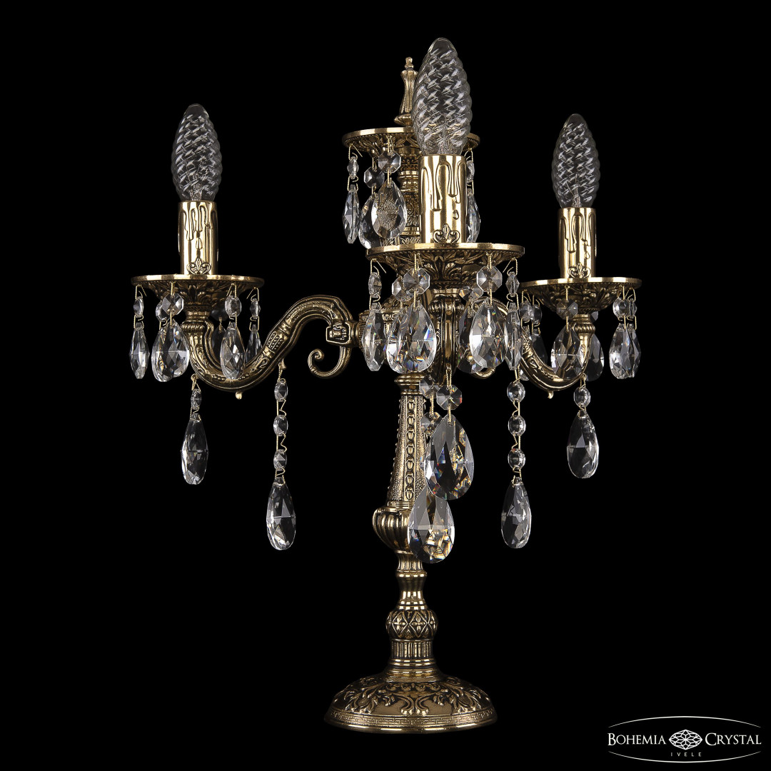 Настольная лампа бронзовая 7025L/3/125-43 B GB Bohemia Ivele Crystal