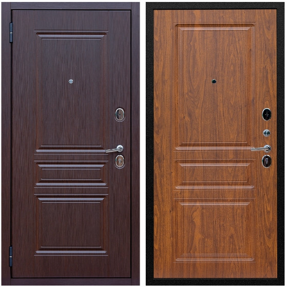 Дверь входная Graf Экстра МДФ 10 мм ФЛ-243 Лиственница шоколад / МДФ 16 мм ФЛ-243 Мореная береза