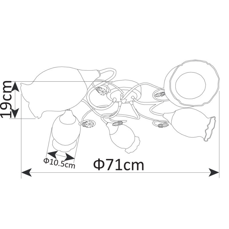 Накладная люстра Arte Lamp A9289PL-5GO