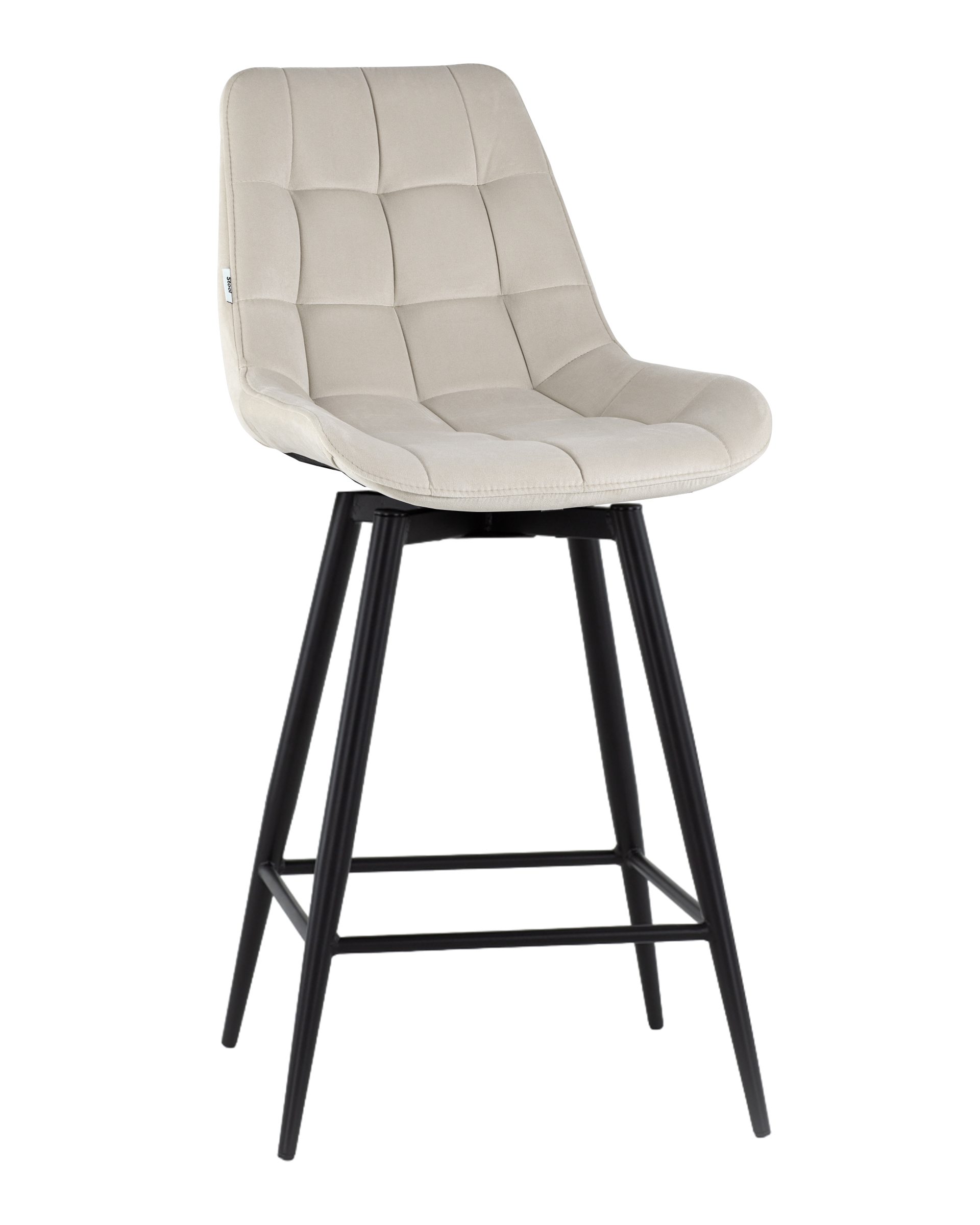 Стул полубарный Флекс с поворотным механизмом велюр бежевый Stool Group