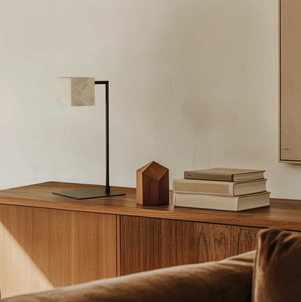 Настольная лампа Cubic черный металл Aromas del Campo