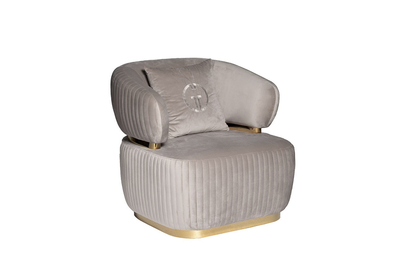 Кресло Glarus велюровое серое Garda Decor 102AN-KRES-1301-SER