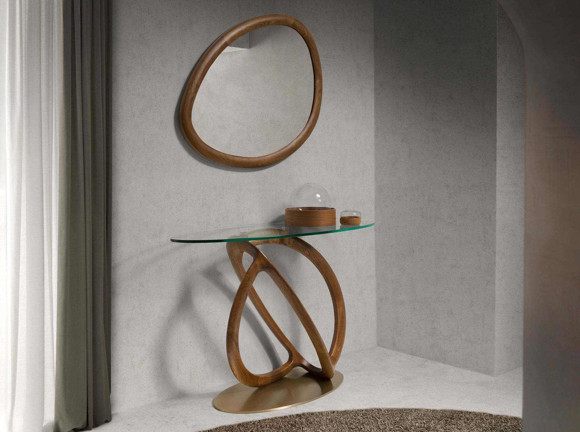 Зеркало 3245/21073E в деревянной раме орехового цвета Angel Cerda