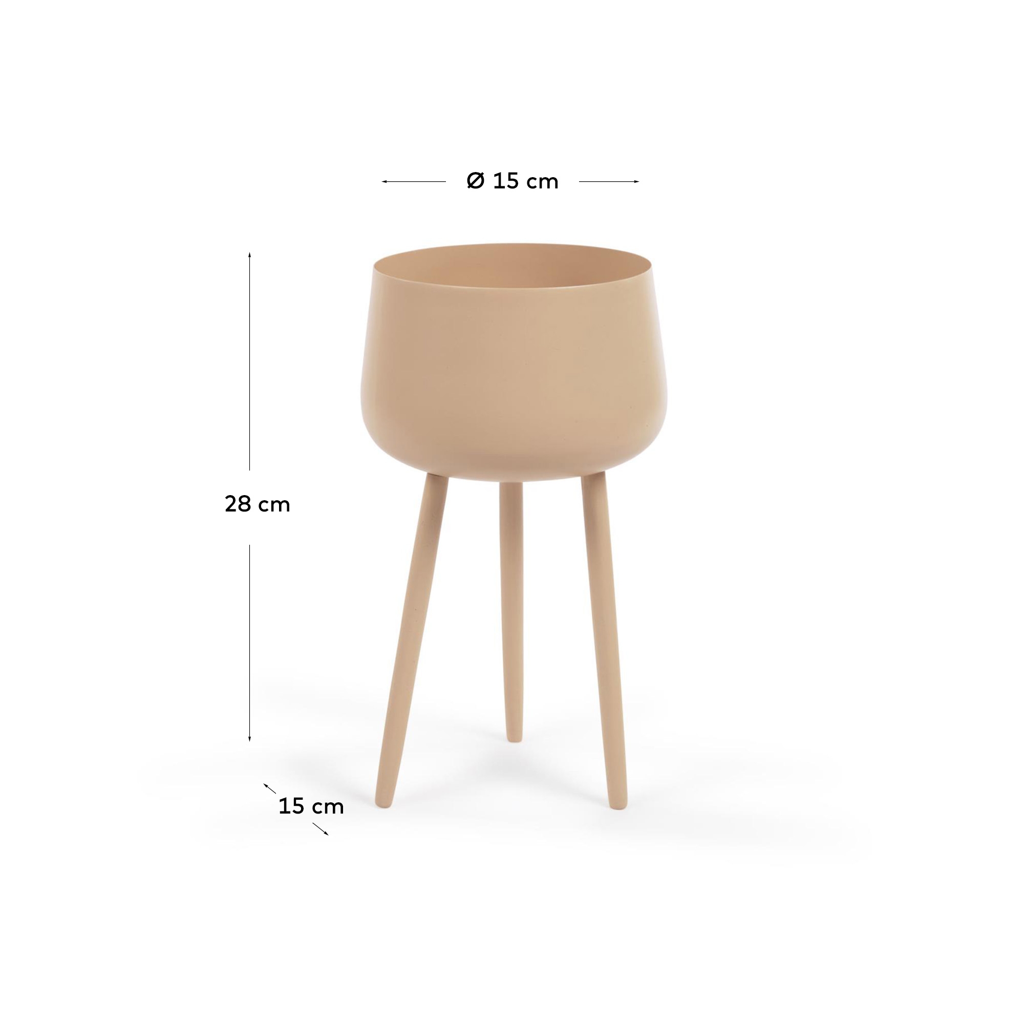 Горшок Apia бежевый металлический на ножках Ø 15 cm La Forma (ex Julia Grup)