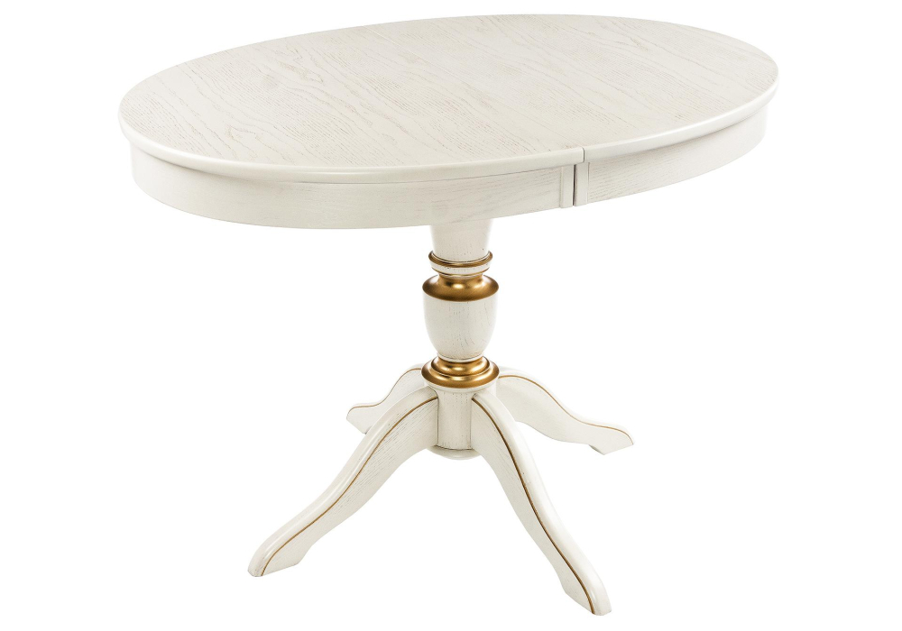 Стол деревянный Woodville Arno 106(141)х75х76 молочный патина 438328