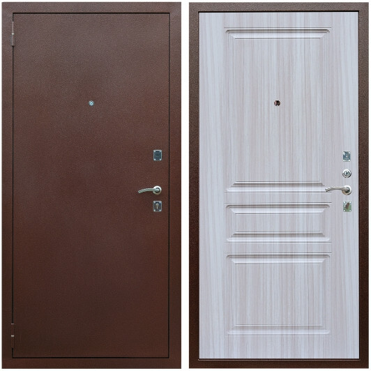 Дверь входная Graf Эконом Антик медь / МДФ 16 мм ФЛ-243 Сандал белый