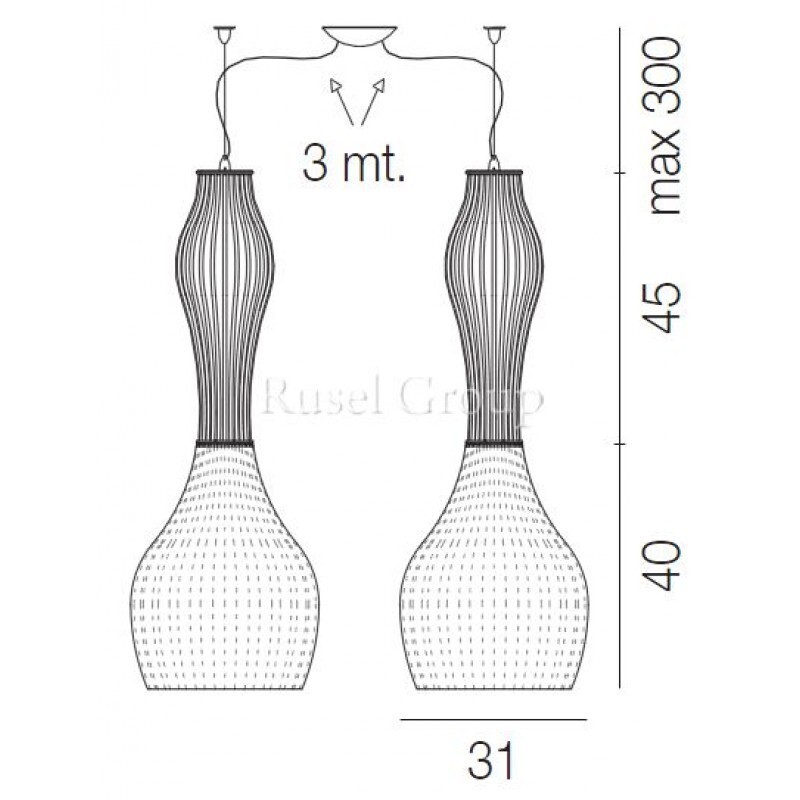 Подвесной светильник Vistosi REDER SP G D2