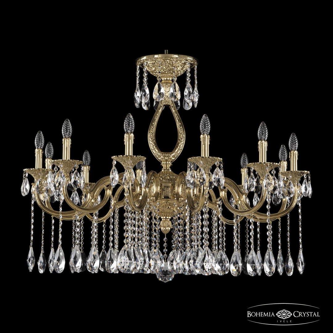 Люстра бронзовая с хрусталём 72301/12/360 A G