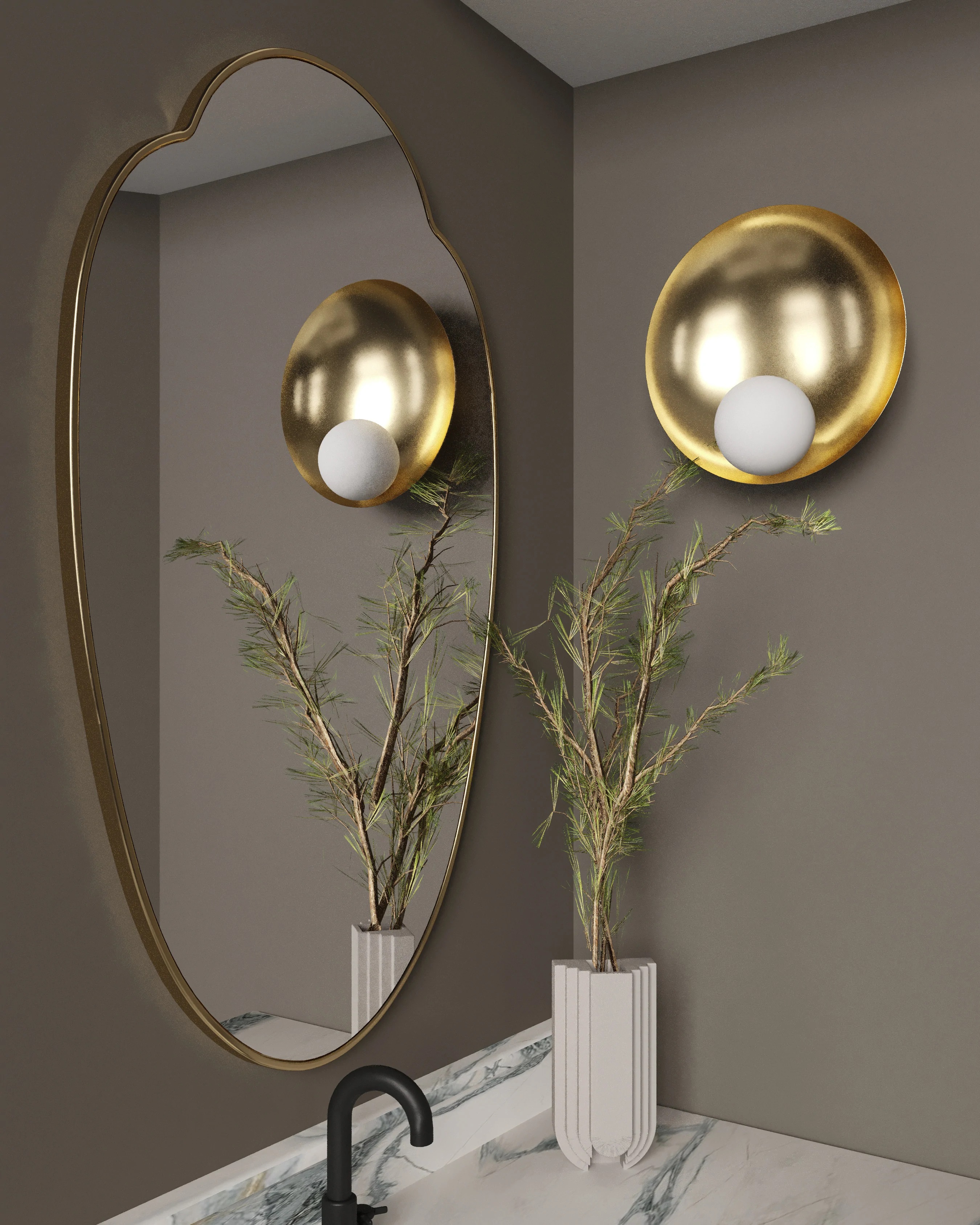 Milis Gold Зеркало в тонкой раме Smal Art-Zerkalo SM130GL