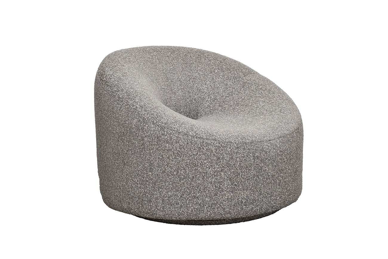 Кресло поворотное LUNA рогожка черно-серый Santo1606-CHSER 98*90*69 Garda Decor LUNA-Santo1606-CHSER