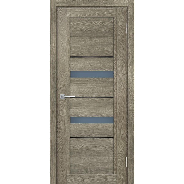 Межкомнатная дверь Graf ТЕХНО-802 графит сатинат, черный лакобель Гриджио (2000 х 900)