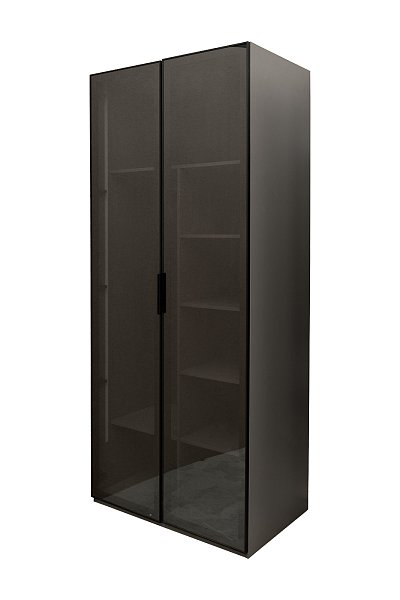 Шкаф двудверный с полками цвет серый кобальт Garda Decor GD-10013-6(тонировка)