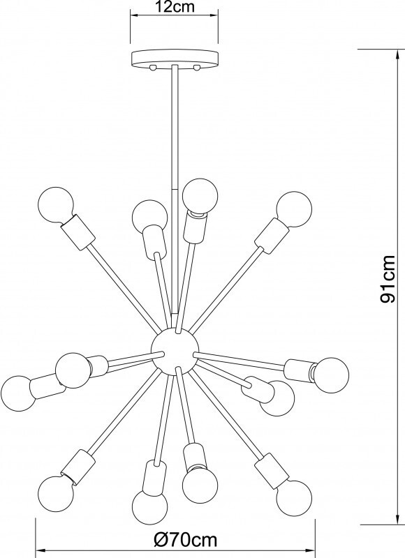 Люстра на штанге Arte Lamp A6702PL-12PB