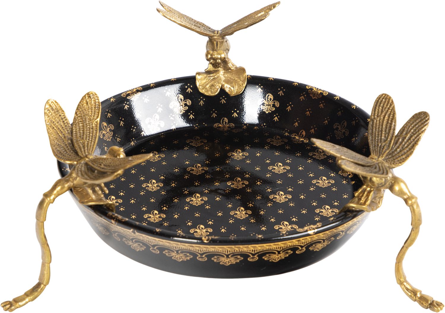 Блюдо со стрекозами Glasar 31G2574/C914HC/HBK1041