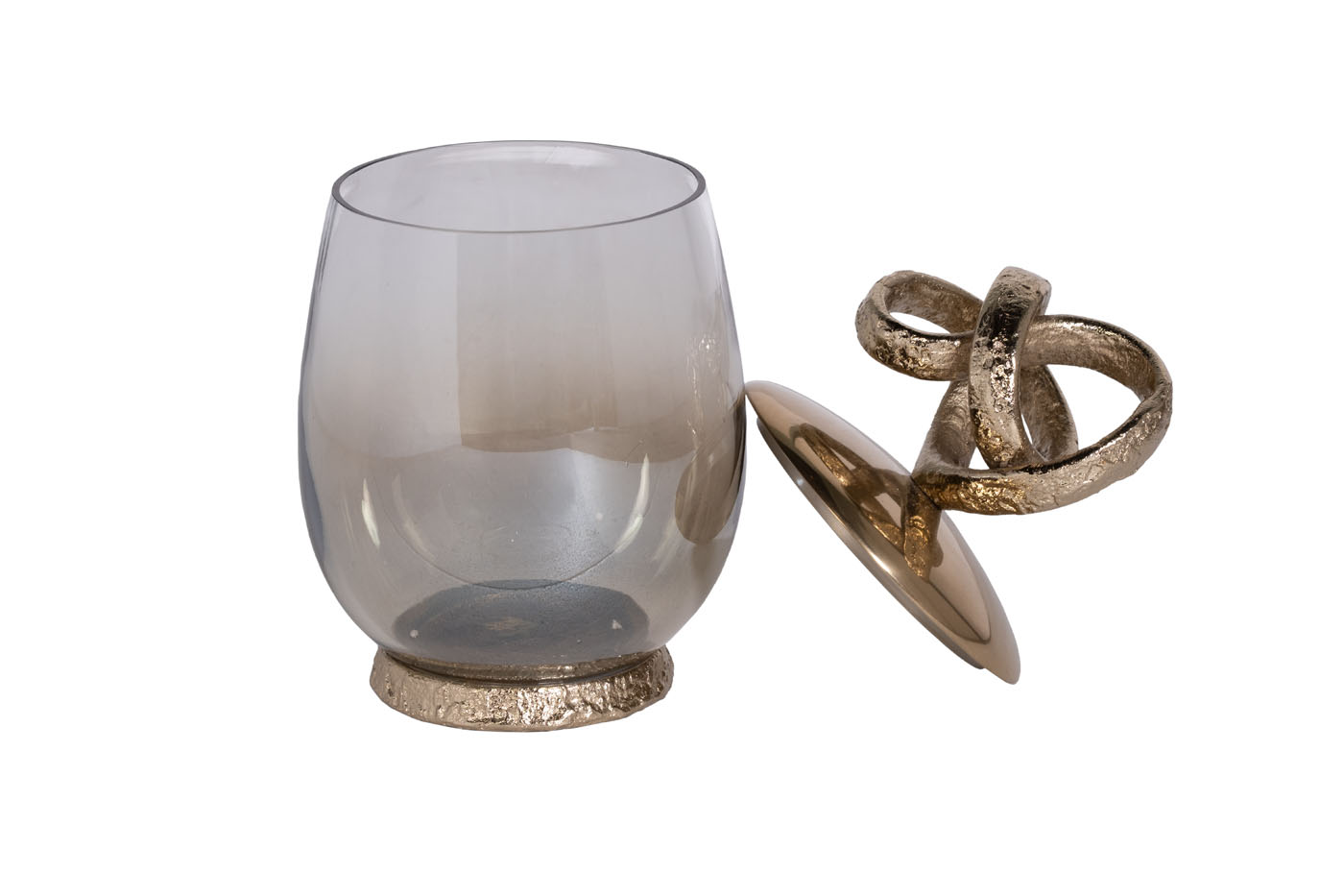 Ваза декоративная с крышкой Лиана металл/стекло Garda Decor 69-921152