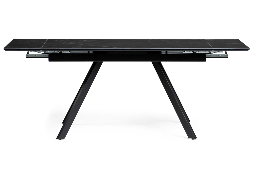 Стол Woodville Габбро 140(200)х80х76 черный мрамор / черный 530830