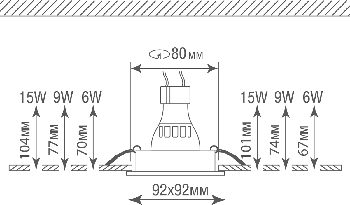 Светильник встраиваемый Donolux DL1520SQ1B