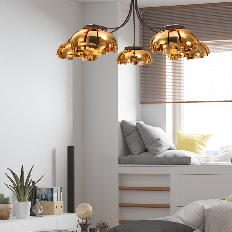 Люстра на штанге GRADE D105 5 lamps Gold by ImperiumLoft