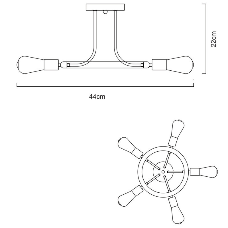 Накладной светильник Arte Lamp A6063PL-5BK
