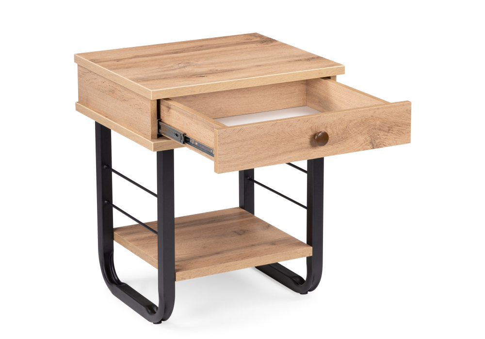 Тумба прикроватная Woodville Малгома черная / дуб вотан 511608