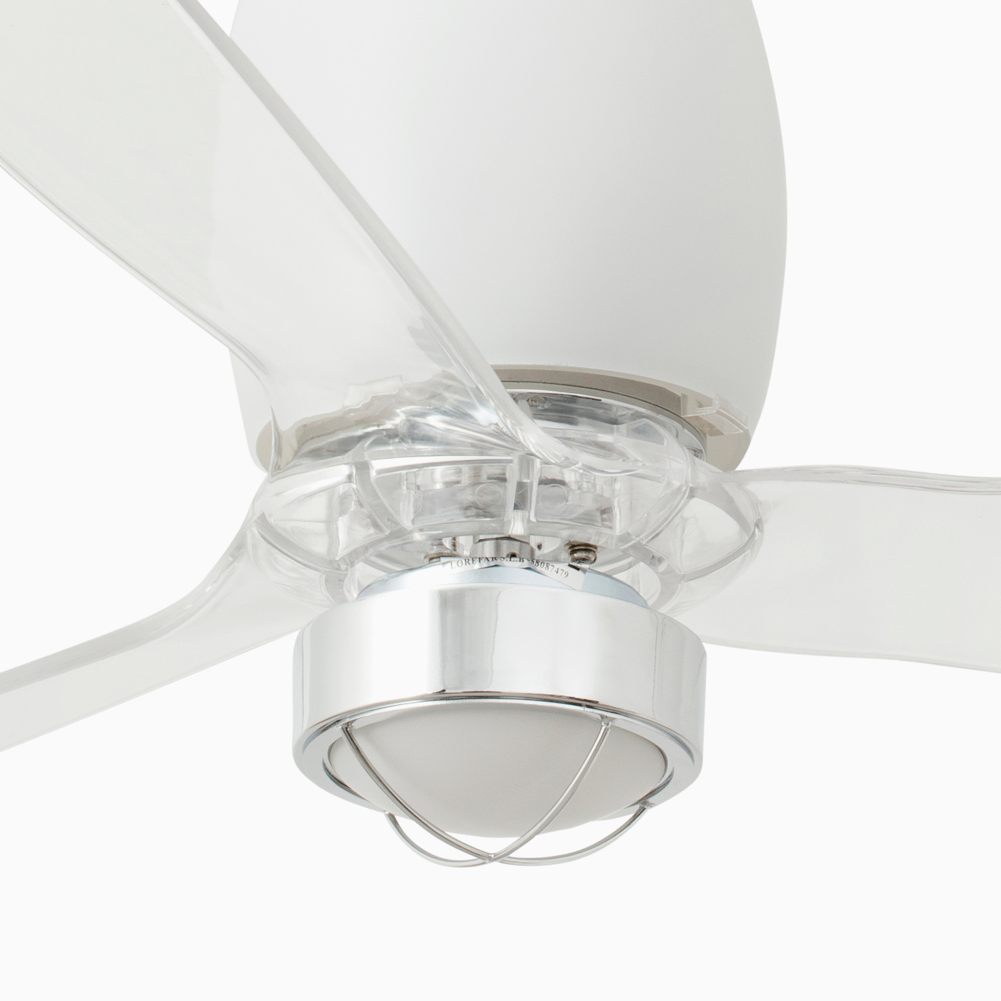 Потолочный вентилятор Eterfan мат. LED белый/прозрачный 128 см Faro