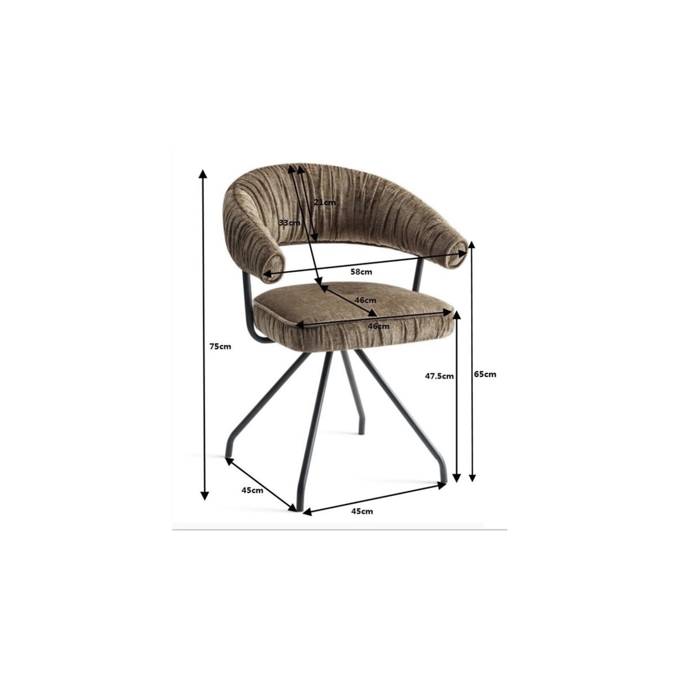 Стул вращающийся Arabella Blue KARE 87359