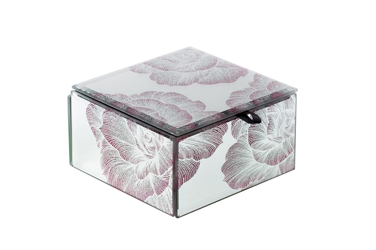 Шкатулка стеклянная "Цветы" Garda Decor KFJ311